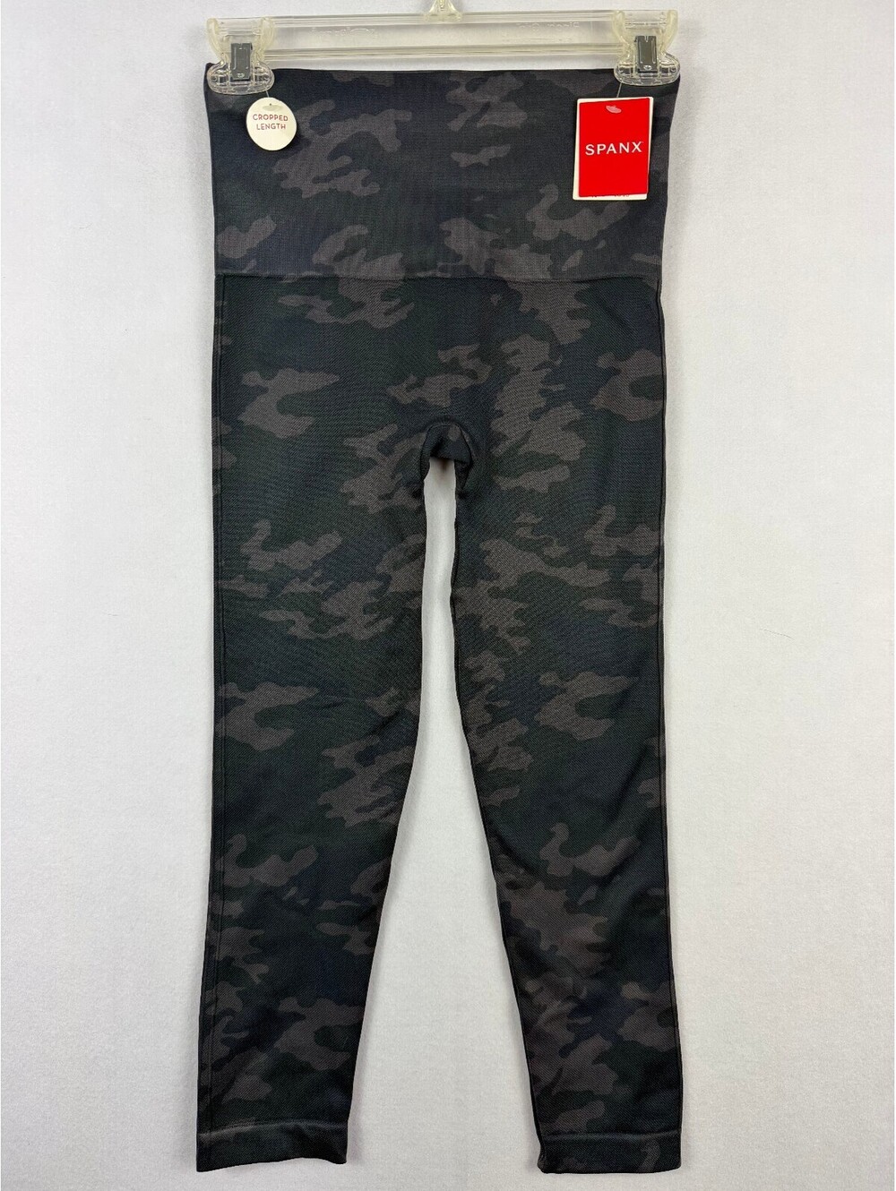 SPANX Black Camo Cropped Leggings Women's Medium Rise Activewear NWT